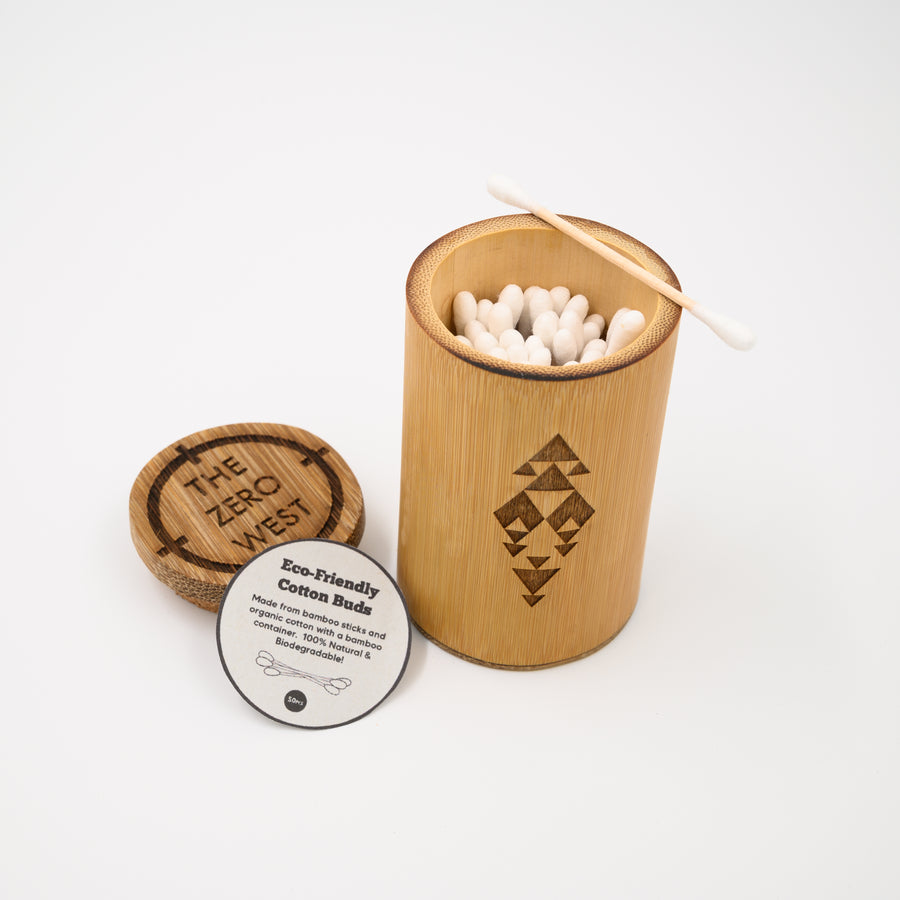 SWABNGO + ZEROTIP: 150pc Bamboo Cotton Buds & Refillable Travel Tube