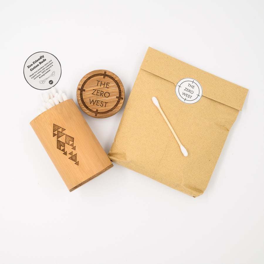 SWABNGO + ZEROTIP: 150pc Bamboo Cotton Buds & Refillable Travel Tube